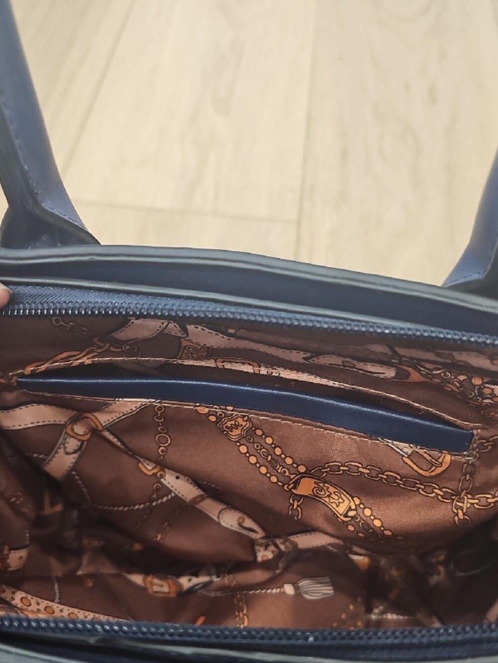 Structured Navy Satchel Handbag - Unbranded - Picture 5 of 8